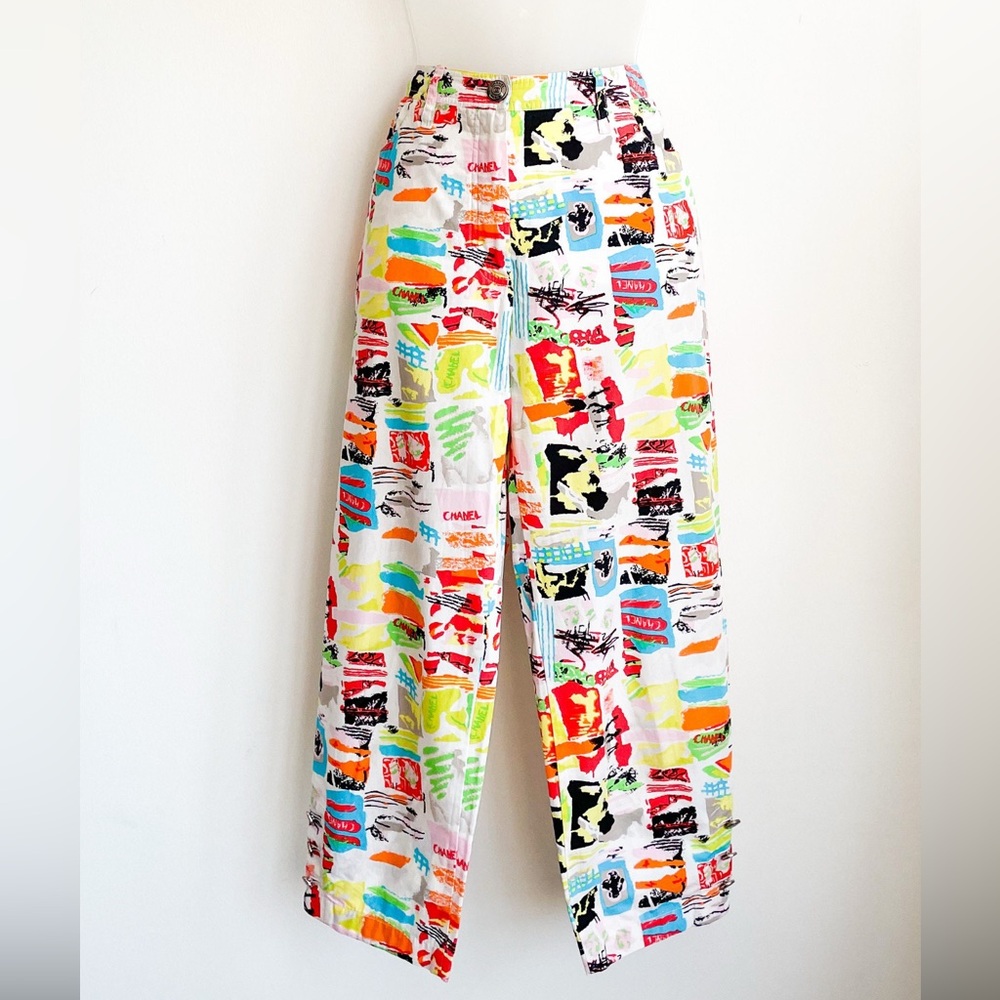 Vintage CHANEL graffiti jeans summer cruise iconic collector piece CC no offers